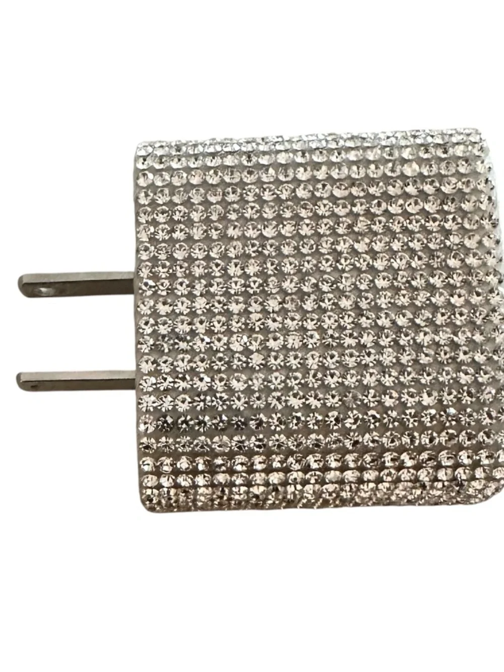 Crystal-Embellished USB Wall Charger - Silver